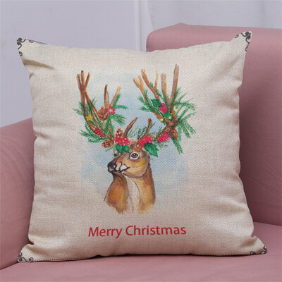 

Tailored New Christmas Cotton Linen Pillow Case Sofa Cushion Cover Home Decor