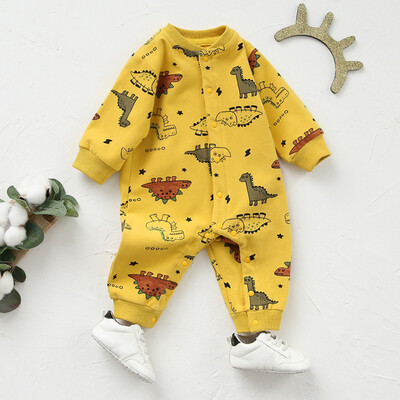 

Infant Baby Boy Girl Warm Clothes Long Sleeve Dinosaur Romper Jumpsuit Outfit