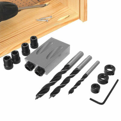 

14Pcs 6810mm Oblique Hole Locator Positioner Drilling Bits Jig Clamp Woodwork