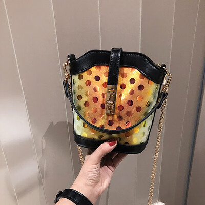 

Qiao Bani 2019 new Korean chic fashion hit color five-star plug lock handbag shoulder diagonal trend handbags