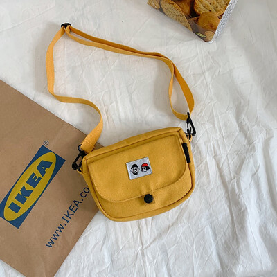 

Canvas bag woman single shoulder oblique satchel student day department original home ulzzang Korean version of the ancient girl i