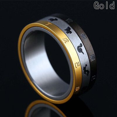 

Especial Zodiac Three Towers Ring Birthday Character Stainless Steel Men Jewelry Men Gift