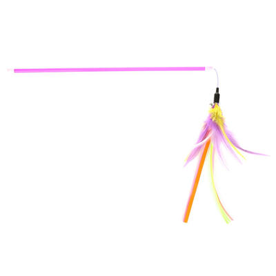 

Pets Cats Feathers Pendant Teasing Rod Wand Scratch Interactive Stick Toys