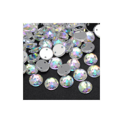

Sew on Rhinestone Taiwan Acrylic Rhinestone Two Holes Garments Accessories Faceted Half RoundDome Colorful 8x3mm Hole 1m