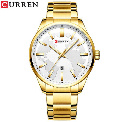 

Curren 8366 Watch Men Waterproof Calendar Quartz Wrist Watch Business Alloy Case Stainless Steel Band Watch