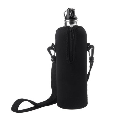

1000ML Bottle Insulator Outdoor Zipper Removable Straps Neoprene Blue