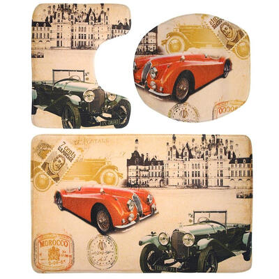 

3pcsSet Flannel Anti Slip Toilet Cover Floor Square U Shape Pad Bath Mats