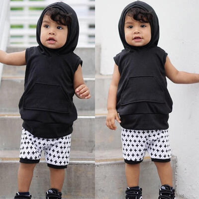 

2PCS Newborn Baby Boy Girl Cotton Tops ShirtPants Outfit Tracksuit Clothes Set
