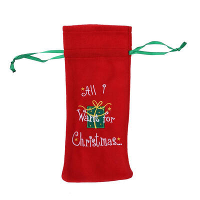 

Home Christmas Decoration Wine Bottle Lint Cover Candy Gift Holder Bag