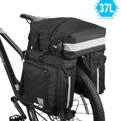 

3-IN-1 Multi-functional Bike Pannier MTB Road Bike Rear Seat Trunk Bag Bicycle Cycling Cargo Carrier 37L