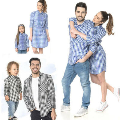

Family Matching Outfit Mather Father Children T-Shirt Long Sleeve Tops Shirt UK