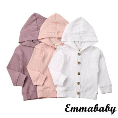 

Fashion Girls Baby Cardigan Coat Jacket Long Sleeve Hooded Outwear Solid color