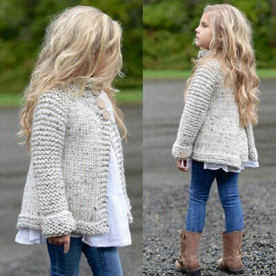 

Stylish Toddler Kids Baby Girls Cloak Sweaters Knitwear Coat Clothes Outfit 1-8T