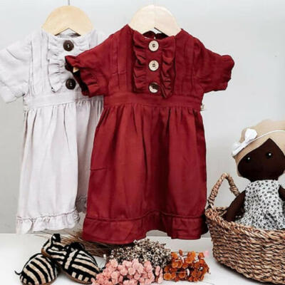 

US Infant Kids Baby Girls Clothes Short Sleeve Lace Dress Sundress Summer Outfit