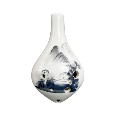 

6 Holes Ceramic Ocarina Alto C Wine Bottle Style Hand Painted Musical Instrument with Lanyard Music Score For Music Lover&Lear