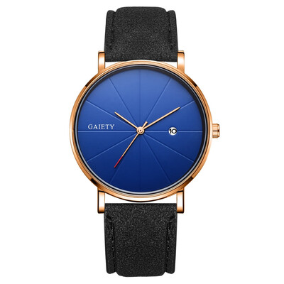 

Gobestart Fashion Simple Simple Casual Calendar Business Leather With Strap Mens Watch