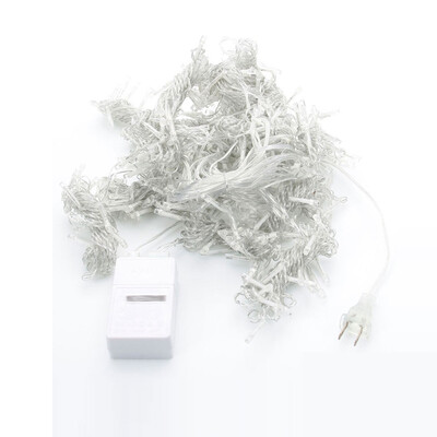 

Cool White 304 LED Curtain Fairy Lights String Hanging Wall Lights Wedding Xmas 8 Modes Garden Home