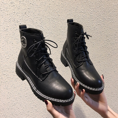 

Retro locomotive Martins female British style new autumn European&American fashion thick with academic street short boots