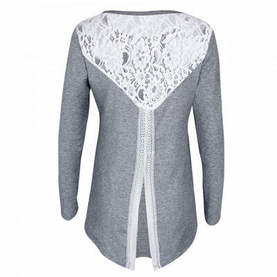 

Women Casual Loose Long Sleeve Ladies Lace T-Shirt Tops Blouse Fashion