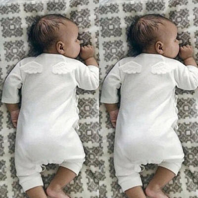 Newborn Infant Baby Girl Cotton Romper Jumpsuit Bodysuit Wings Clothes Outfit