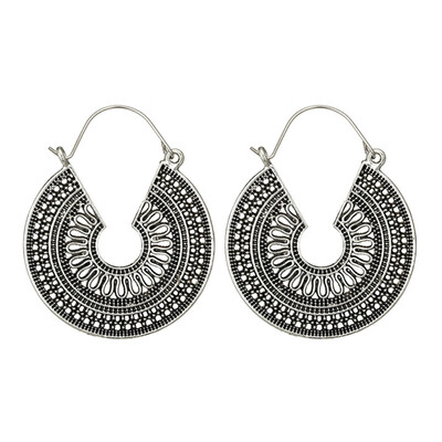 

Women C Shape Hollow Hoop Earrings Vintage Party Club Pub Cocktail Jewelry Gift