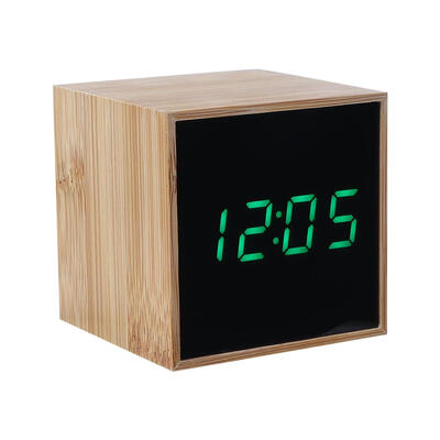

USB Wood LED Sound Control Alarm Clock Thermometer Timer Calendar Display