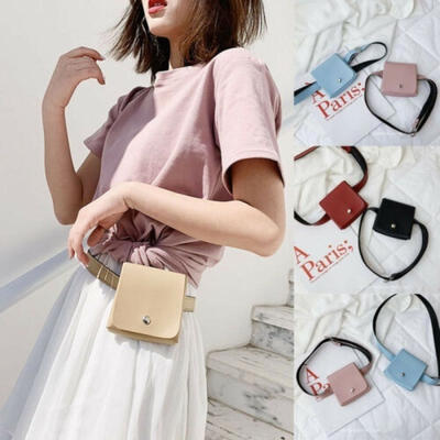 

Women Girl PU Leather Waist Fanny Belt Packs Small Chest Shoulder Bag Tote Purse