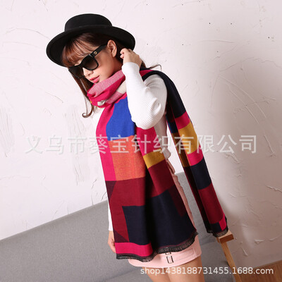 

New square color shawl scarf female dual-use wild high-grade imitation cashmere shawl warm thick autumn&winter new