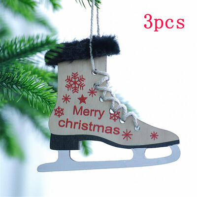 

Siaonvr Christmas Sleigh Plush Wooden Pendant Decoration Pendant Decorations 3pcs