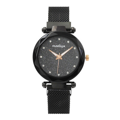 

Luxury Diamond Rose Gold Women Watches Fashion Ladies Starry Sky Magnetic Watch Casual Mesh Steel Rhinestone Female Wristwatch