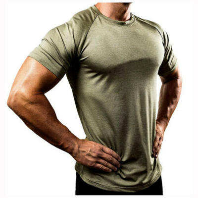 

Mens T Shirt Slim Fit Casual Short Sleeve Shirts Sport Muscle Summer Casual Tops