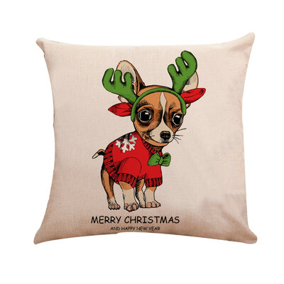 

〖Follure〗Xmas Cotton Pillow Case Linen Cushion Cover Merry Christmas Home Decoration
