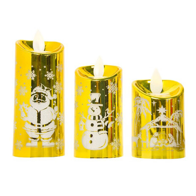 

3Pcsset Small Simulation Candlestick Candle Wind Light Creative Christmas Decor