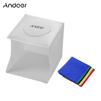

Andoer Portable Photo Studio LED Light Box Shooting Tent Mini Folding Photography Studio Softbox with 6 Colors Backdrops 2pc LED