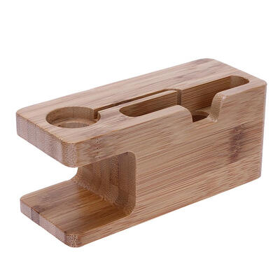 

Wooden Mobile Phone Charger Holder Smart Watch Desktop Charging Stand Base