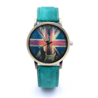 

Bronze flag watch rice flag flag British flag guitar universal watch denim fashion watch