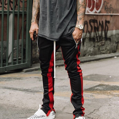 

Gobestart Men Stripe Pocket Overalls Casual Pocket Sport Work Casual Trouser Pants