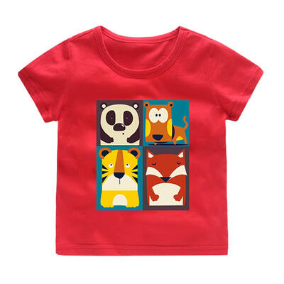 

Short Sleeve Cotton Cartoon Animal Loose Boys Girls Casual T-shirt Clothes
