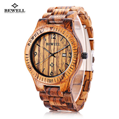 

Bewell ZS - W086B Wood Men Watch Analog Quartz Movement Date Display Wristwatch