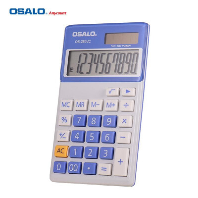 

OSALO OS-280VC Portable Student Electronic Accounting Calculator Counter Standard Function 10-Digits LCD Display Solar Battery Dua