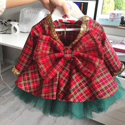 

New Hot XMAS Kids Baby Girls Party Pageant DressTutu Skirts Outfit Set