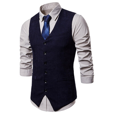 

Toponeto Men New Autumn Winter Solid Color Folk-Custom Button Waistcoat Vest Top Blouse