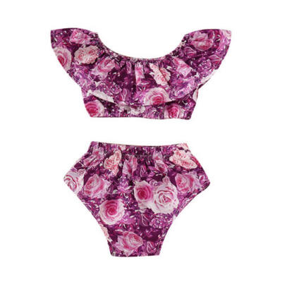 

Newborn Baby Girl Floral Big Round Short Tank TopsPP Pants 2PCS Outfits Clothes