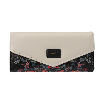 

Tailored Pastoral small floral Ling Ge clutch bag lady hit color envelope buckle purse BK