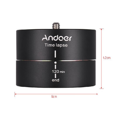 

Andoer 120 Minutes 360 Degrees Panning Auto Rotation Time Lapse Tripod Head Panoramic Stabilizer for GoPro Hero6 5 4 3 3 for Ligh
