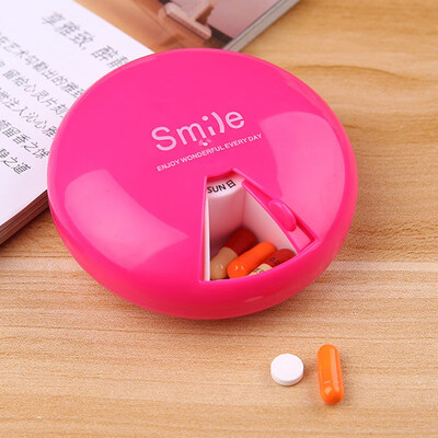 

Weekly 7 Day Pocket Round Pill Box Medicine Tablet Storage Holder Organizer Case