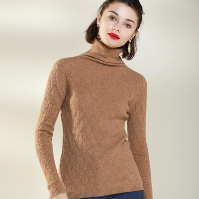 

QIANMUCHUN Womens High Lapel Collared Cashmere Sweater Fashion 5799