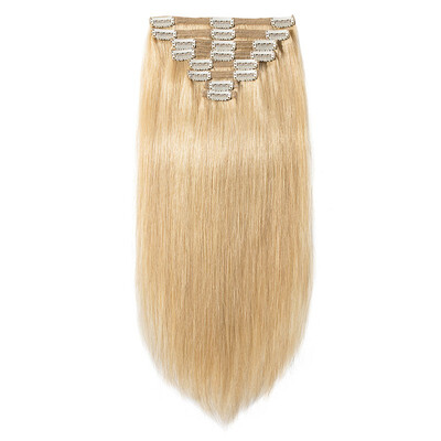 

Clip in 100 Remy Human Hair Extensions double weft Grade 7A Quality Full Head 8pcs 18clips Soft Silky Straight for Women