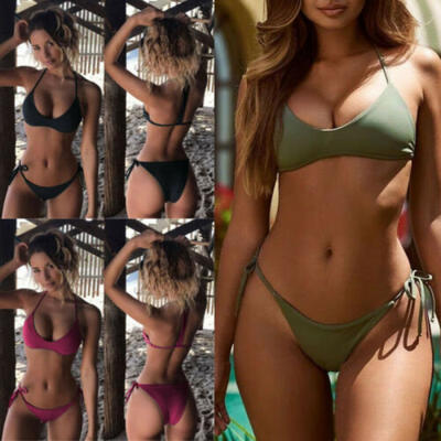 

Women Bandage High Waist Push-up Padded Bra Bikini Set Swimsuit Swimwear Bathing