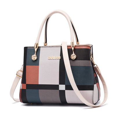 

Summer handbag female temperament shoulder bag female fashion color matching check messenger bag female large capacity